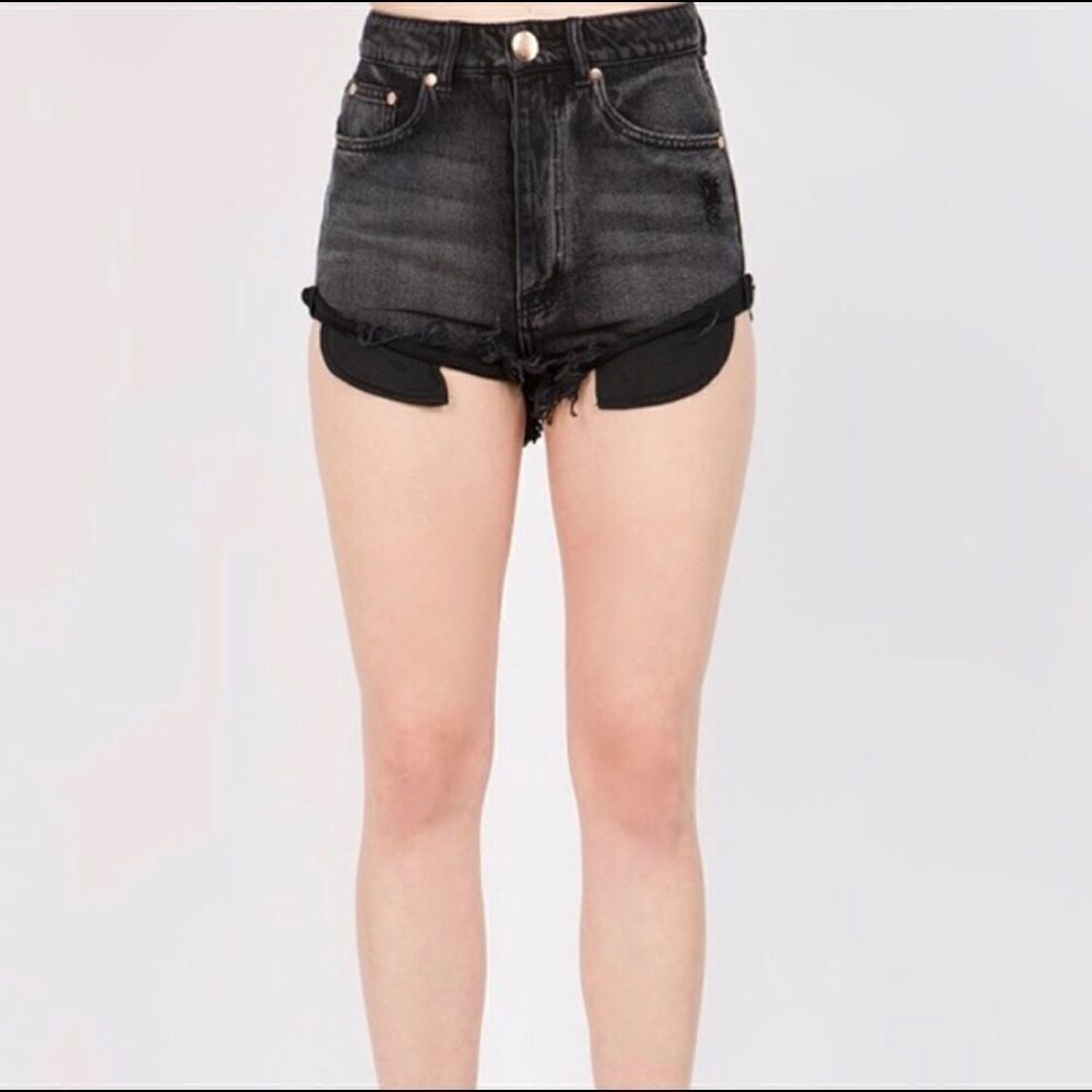 True Denim Dark High Rise Shorts